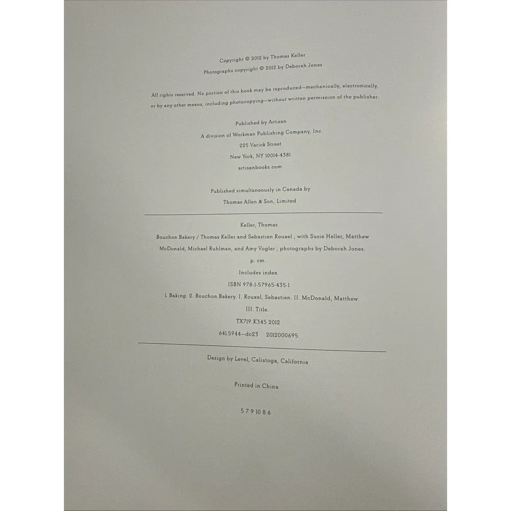 Bouchon‎ Bakery by Thomas Keller and Sebastien Rouxel Baking Cookbook